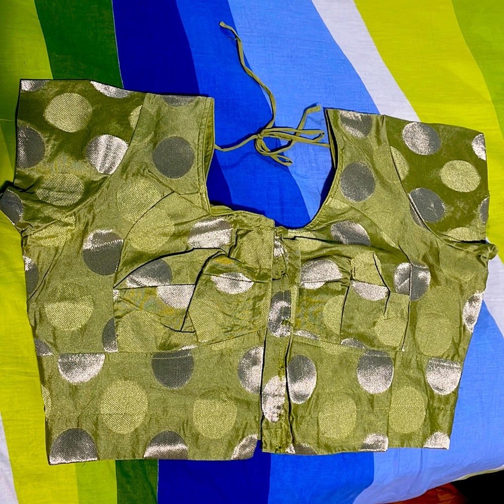 Brand new but they’re is no tag. It’s small for me, sea green with sliver polka